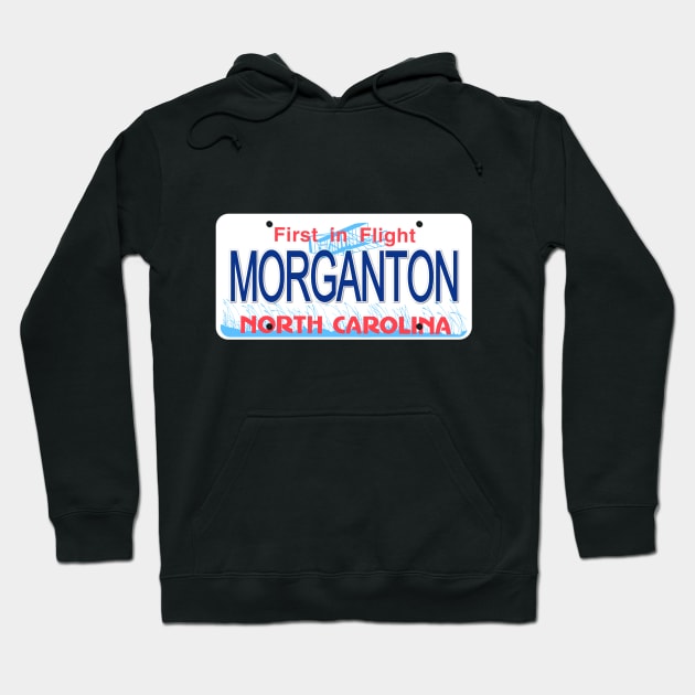 Morganton North Carolina License Plate Hoodie by Mel's Designs